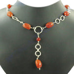 Load image into Gallery viewer, 925 Silver Carnelian Beaded Necklace for Women | Daily Wear
