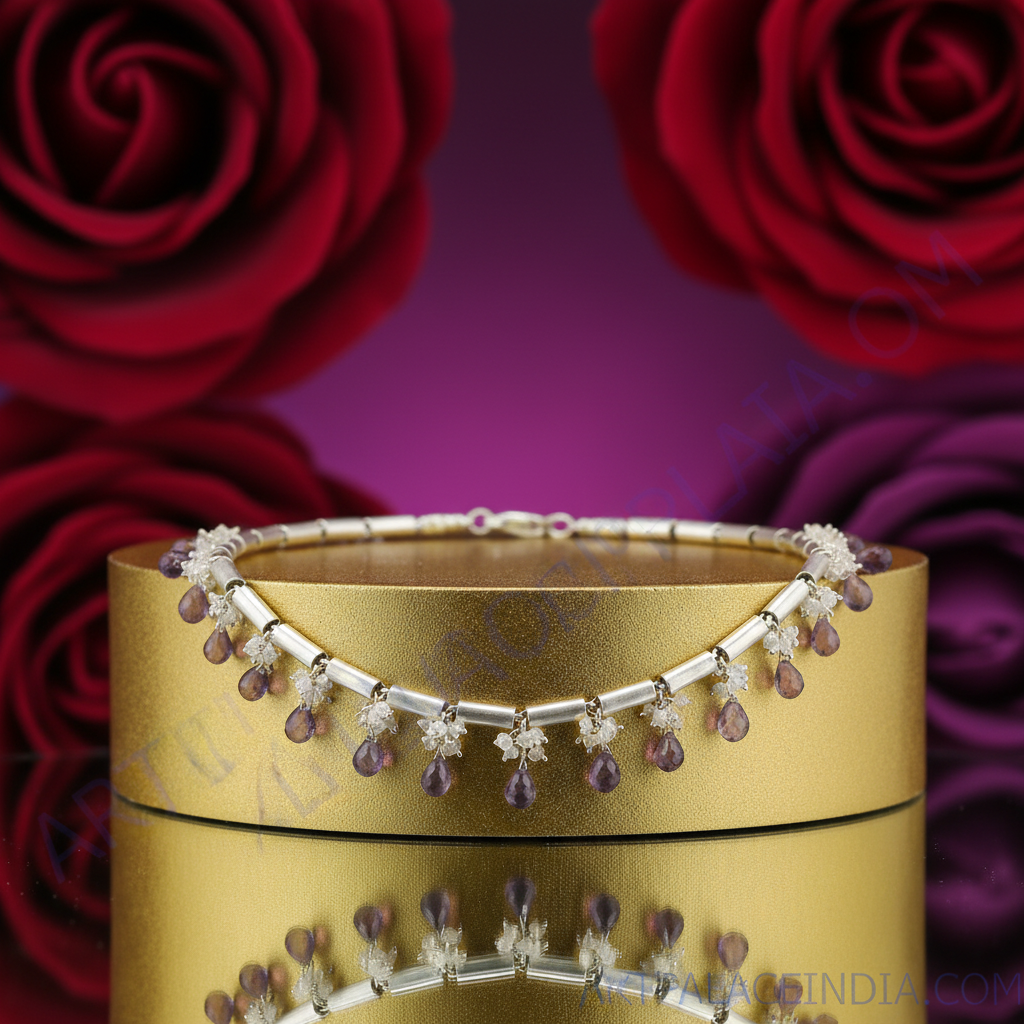 925 silver amethyst drop necklace for women | gift jewelry