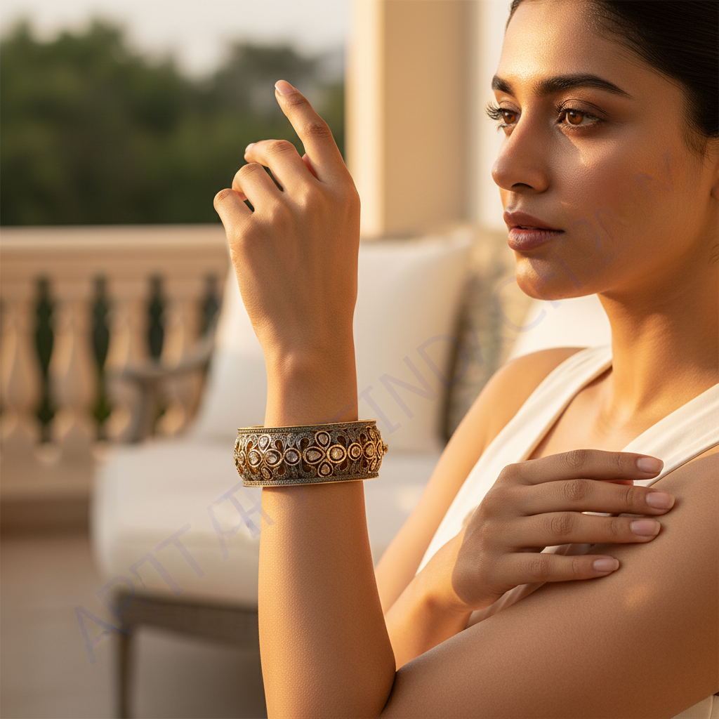 gold plating Diamond Bangle Bracelet for Women | Luxury Jewelry