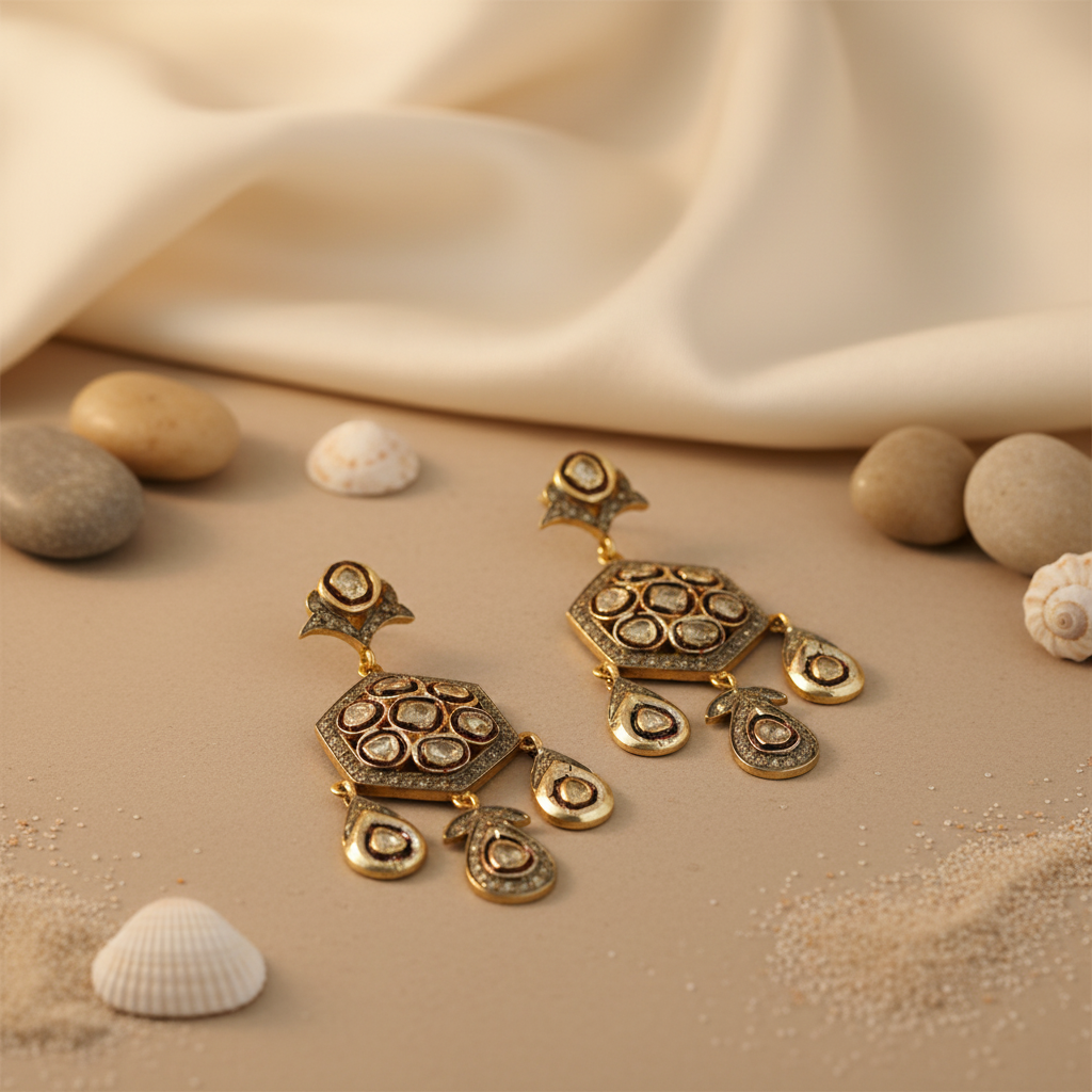 Vintage Diamond Earrings | Gold plating Plated | Women's Jewelry