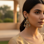 Load image into Gallery viewer, Vintage Gold Diamond Chandelier Earrings | Luxury Gift for Her
