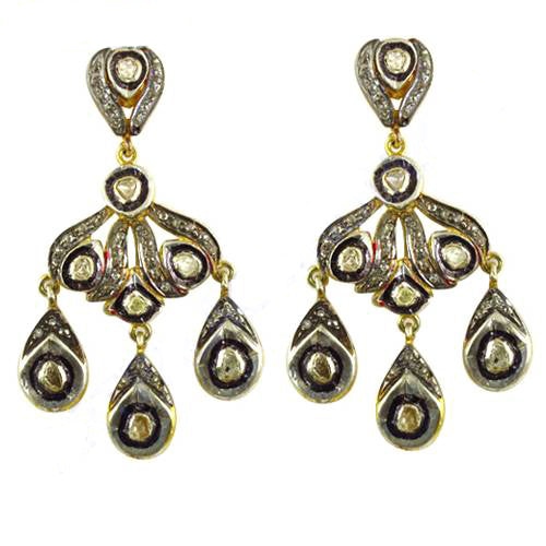 Vintage gold plating Diamond Chandelier Earrings | Luxury Gift for Her