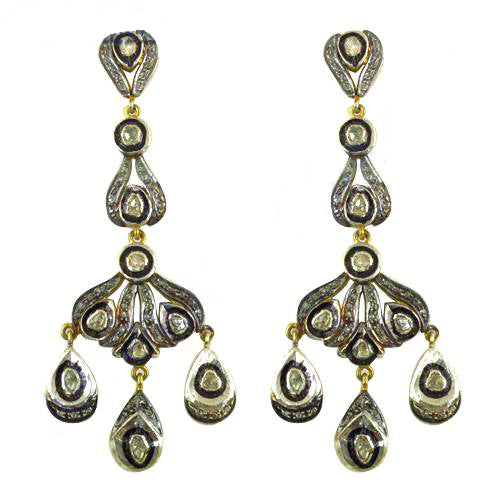 Art Deco Drop Earrings | Silver & Diamond for Women