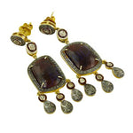 Load image into Gallery viewer, Ruby Drop Earrings | gold plating Vermeil &amp; Diamond Accent Jewelry
