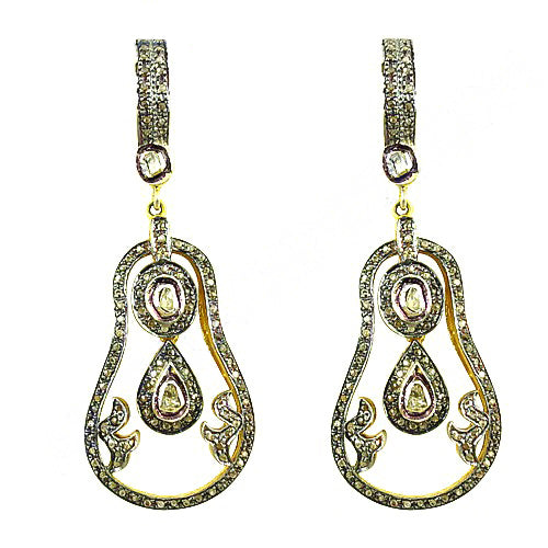 gold plating Diamond Teardrop Earrings for Women | Luxury Jewelry