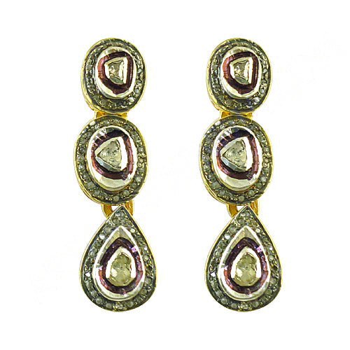 gold plating Teardrop Earrings with Diamonds for Women | Fine Jewelry