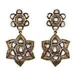 Load image into Gallery viewer, gold plating Floral Earrings with Diamonds | Luxury Women's Jewelry
