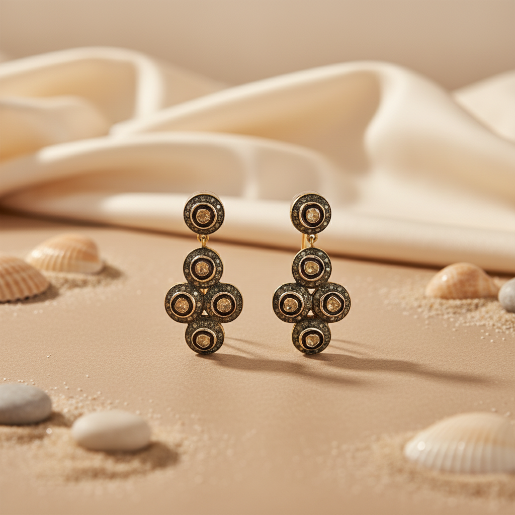 gold plating Diamond Dangle Earrings | Luxury Women's Jewelry Gift