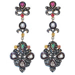 Load image into Gallery viewer, Vintage Ruby Emerald Diamond Earrings | Dangle Earrings for Women
