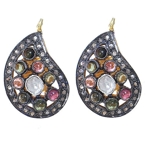 Multi-Gemstone Teardrop Earrings | Silver Earrings for Women