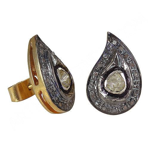 gold plating Ring with Diamond Teardrop for Women | Gift Jewelry