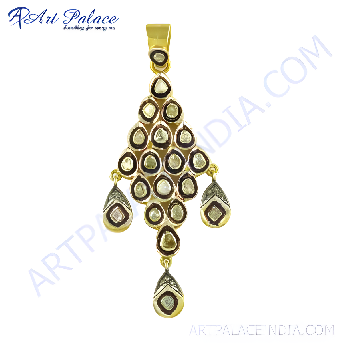 Gold plating diamond pendant necklace