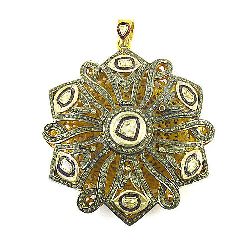 gold plating Filigree Diamond Pendant for Women | Luxury Jewelry Gift