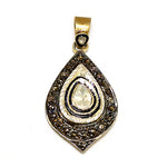 Load image into Gallery viewer, gold plating Pear-Shaped Pendant with Mother of Pearl and Diamonds
