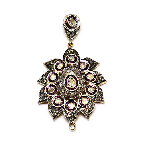 Vintage Style Diamond Pendant | Floral Design | For Women