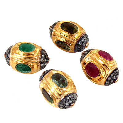 gold plating Gemstone Bead Charms for Jewelry | Handmade Beads