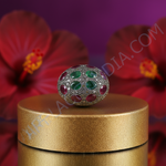 Load image into Gallery viewer, Silver Ruby &amp; Emerald Gemstone Beads for Jewelry | Unique Gifts
