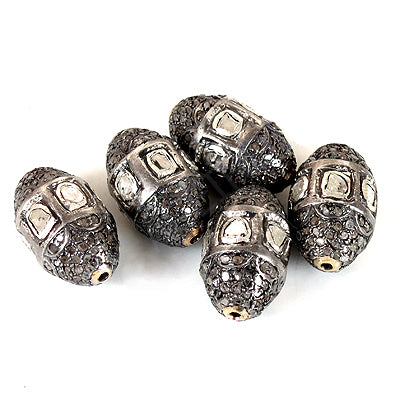 Beaded Silver Beads with Diamond Accents | Jewelry Design