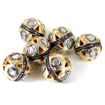 gold plating Filigree Diamond Cut Beads | Luxury Jewelry for Gifts