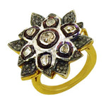 Load image into Gallery viewer, gold plating Ring with Diamond Flower for Women | Statement Ring
