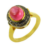 Load image into Gallery viewer, gold plating Ring with Pink Gemstone for Women | Statement Jewelry
