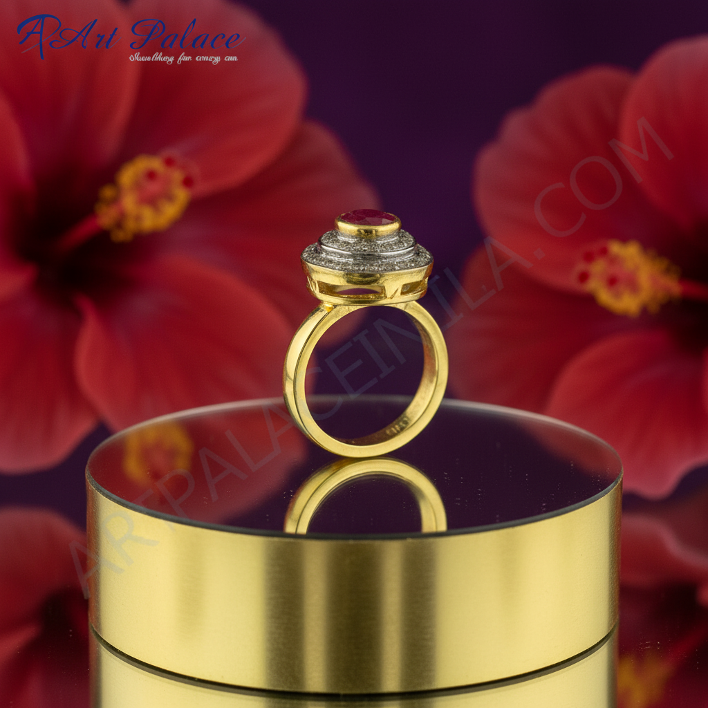 Gold plating ruby ring for women | gemstone jewelry | gift