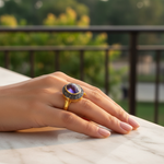 Load image into Gallery viewer, gold plating Amethyst Ring for Women | Gemstone Ring | Gift
