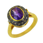 Load image into Gallery viewer, gold plating Amethyst Ring for Women | Gemstone Ring | Gift

