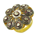 Load image into Gallery viewer, gold plating Diamond Flower Ring | Women's Floral Ring | Gift
