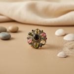 Load image into Gallery viewer, Multi Gemstone Ring | gold plating Plated Tourmaline Ring for Women
