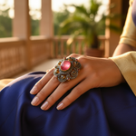 Load image into Gallery viewer, gold plating Ruby &amp; Diamond Ring for Women | Statement Jewelry
