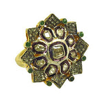 Load image into Gallery viewer, gold plating Diamond &amp; Emerald Cocktail Ring | Women's Luxury Jewelry
