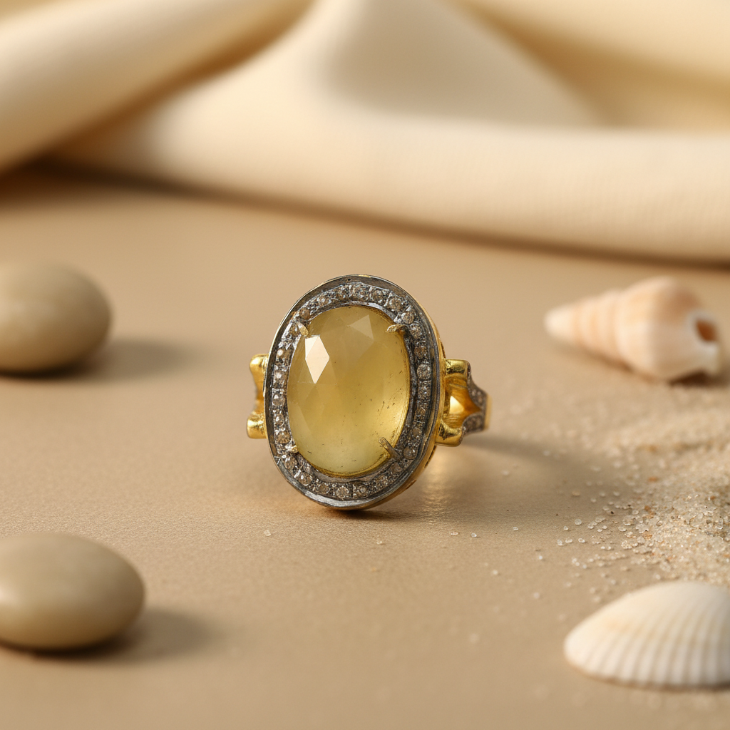 Yellow Sapphire Ring for Women | gold plating Plated Jewelry
