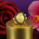 Load image into Gallery viewer, Yellow Sapphire Ring with Diamond Accents for Women | Gold Jewelry

