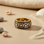 Load image into Gallery viewer, gold plating Ring with Black Diamonds for Women | Designer Jewelry
