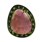 Load image into Gallery viewer, Pink Tourmaline &amp; Diamond Ring | Silver Ring for Women
