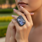 Load image into Gallery viewer, Sapphire &amp; Diamond Ring | Blue Sapphire Gemstone Ring
