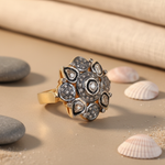 Load image into Gallery viewer, gold plating Diamond Ring for Women | Floral Design | Engagement Gift
