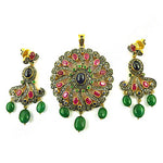 Load image into Gallery viewer, Ruby &amp; Emerald Earrings Set for Women | Luxury Jewelry
