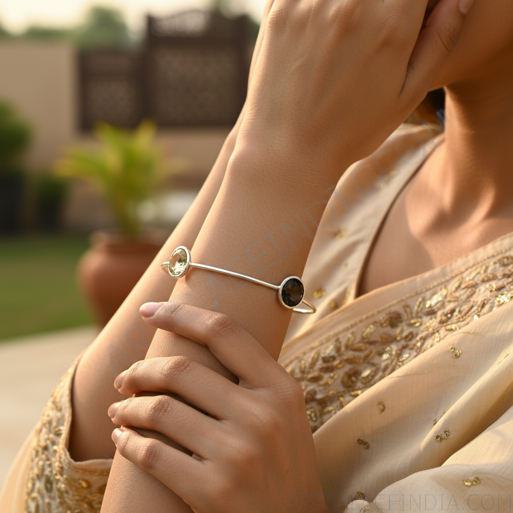 925 silver peridot bangle bracelet for women | gemstone jewelry