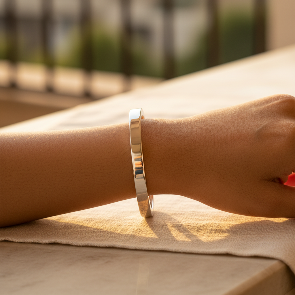Silver Square Cuff Bracelet for Women | Minimalist Jewelry