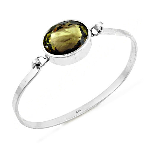925 Silver Citrine Bangle Bracelet | Gemstone Jewelry | Gift