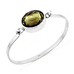 Load image into Gallery viewer, 925 Silver Citrine Bangle Bracelet | Gemstone Jewelry | Gift
