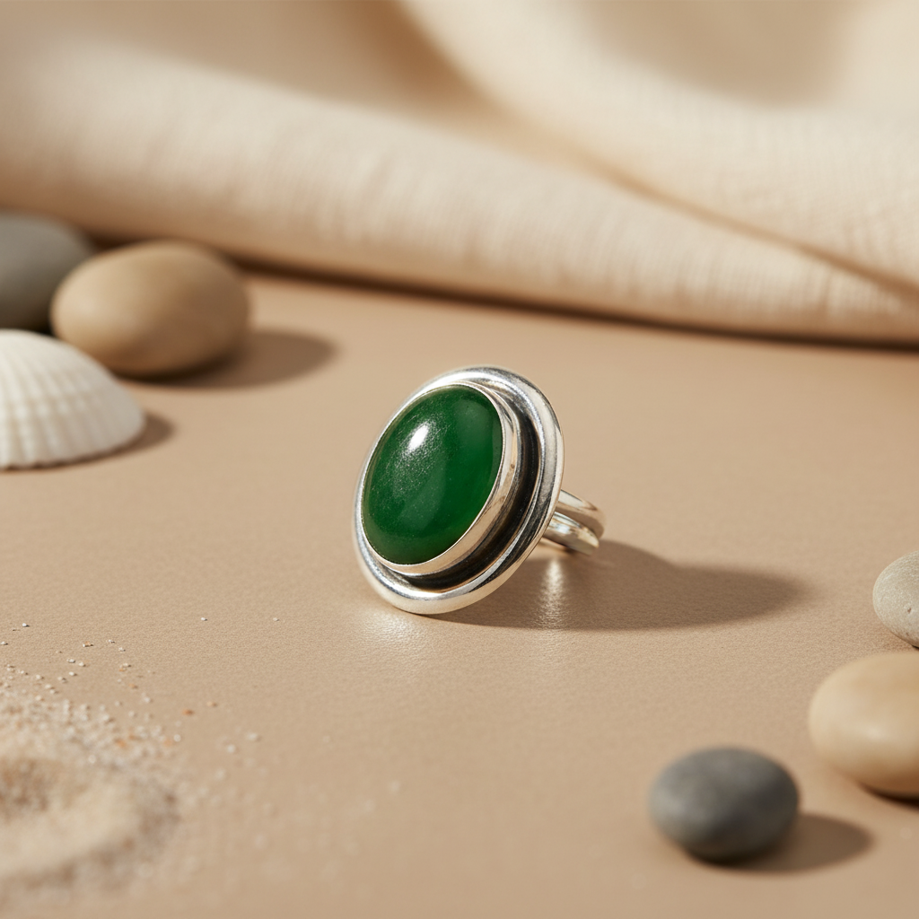 925 Silver Jade Ring for Women | Gemstone Jewelry Gift