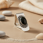 Load image into Gallery viewer, 925 Silver Onyx Money Clip for Men | Gift for Him
