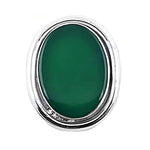 Load image into Gallery viewer, Silver Green Onyx Oval Ring for Women | Gemstone Jewelry
