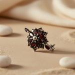Load image into Gallery viewer, 925 Silver Garnet Flower Earrings for Women | Daily Wear
