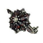 Load image into Gallery viewer, 925 Silver Garnet Flower Earrings for Women | Daily Wear
