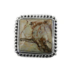 Load image into Gallery viewer, 925 Silver Jasper Stone Ring for Women | Square Stone Jewelry
