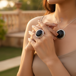 Load image into Gallery viewer, 925 Silver Black Onyx Ring for Women | Statement Jewelry
